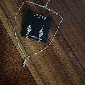 Vieste Silver and Crystal Earrings Set